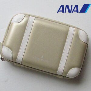 Globe Trotter x ANA Airlines Amenity Travel Kit Gold Beige Hard Case